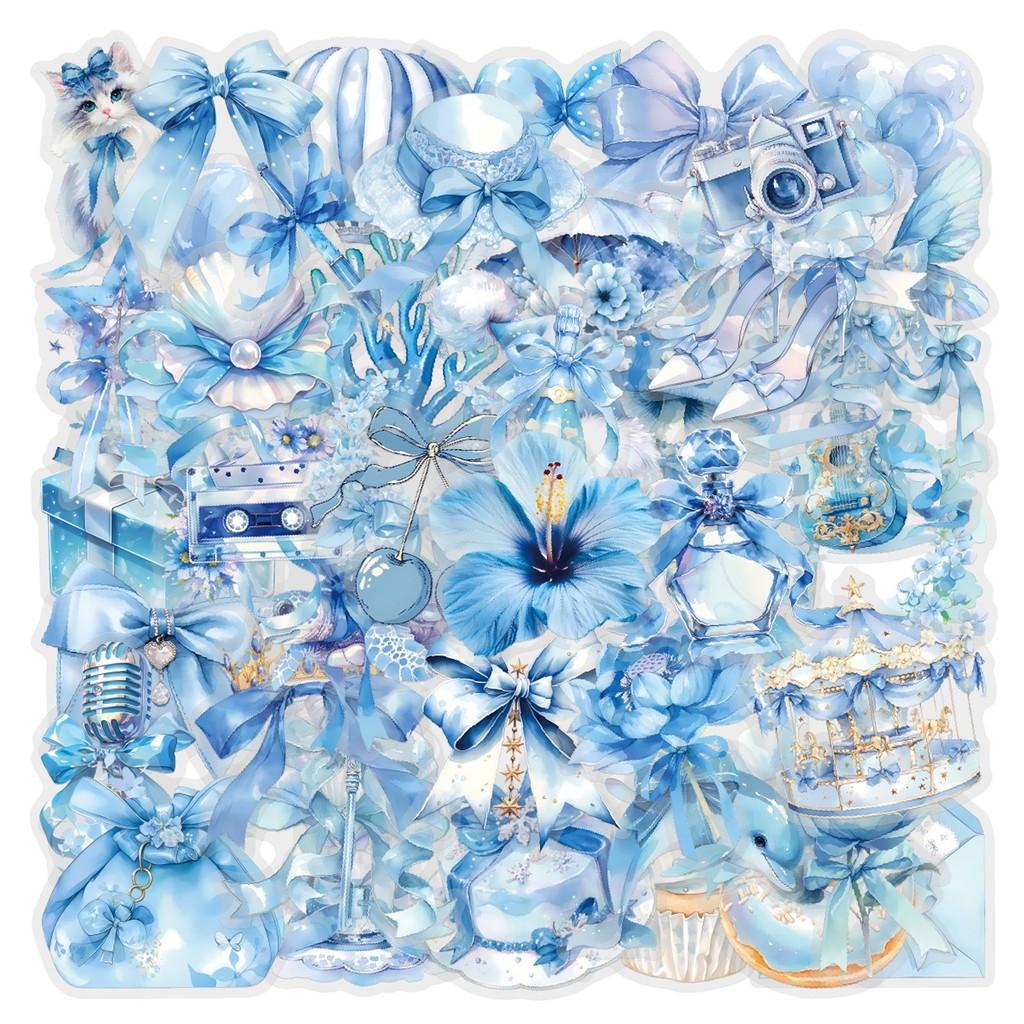 Pet Supplies Stores - Paquete de 60 Pegatinas Azules Coquette