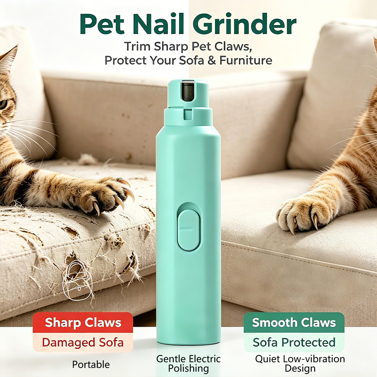 Pet Nail Grinder - Cortauñas Eléctrico para Mascotas, Cuidado de